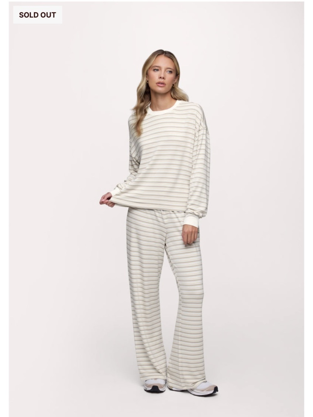 Nuuds Boyfriend Stripe Tee, Cocoa Sky Stripe, NWOT